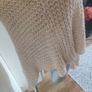 Beige turtle neck one size woollen poncho cover up Postage included Image 6