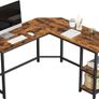 _Corner Desk, L-Shaped Computer Table, Study Table, with Storage Shelf, for Home Office, Easy Assembly, Industrial Style Image 6