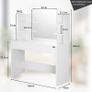 Dressing Table 3 Compartments with Lighting Including Distance Sensor Mirror 4 Open Shelves White Dressing Table Cosmetic Table 108 x 40 cm Image 4