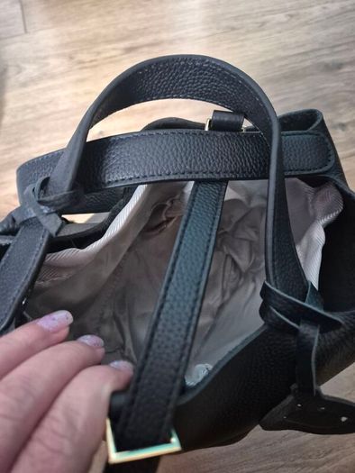Small real leather picotin style bag