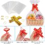 20Pcs Cellophane Basket Bags, 14X20in Clear Hamper Wrap Bag with Pull Bow Blank Hangtag & Twist Ties, Large Present Bags Set for Gift Packaging Arts Crafts Toys Fruit Christmas Making (FREE POSTAGE) Image 7