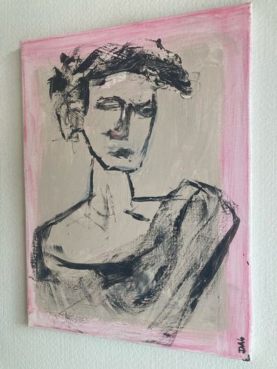 Original Painting Irish  Figurative Roman Statue Painting Original Art contemporary Irish art
