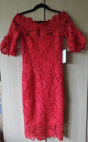 Red crochet "Paper Dolls" Dress