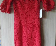 Red crochet "Paper Dolls" Dress