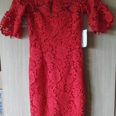 Red crochet "Paper Dolls" Dress
