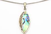 Vintage Celtic Sterling Silver Abalone Shell Necklace