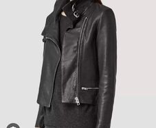 All Saints Bales Black Leather Biker Jacket UK6