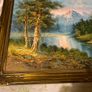 Large Vintage Framed Mountain Landscape Oil Painting Signed G. Whitman 24'' x36'' inches Image 2