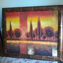 2 paintings in brown and gold frames, lovly autumn colours Image 2