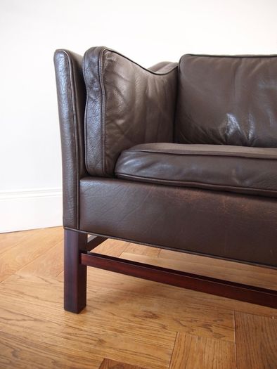 Georg Thams for Grant Mobelfabrik Mid Century Modern Danish Leather Armchair Vintage 1960s