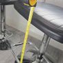 Adjustable black faux leather swivel bar stool with a metal base x3 Image 9