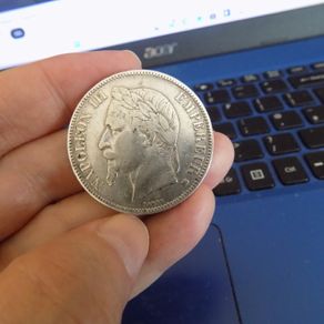 France 1868.5 Francs.90% Silver Crown.Emperor Napoleon 111.