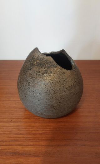 Fabulous Collection of Three Hand-Built Studio Pottery Vases with Organic Asymmetric Shapes, All Hand Made, Unknown Maker Different Makers, Pieces of Sculptural Art