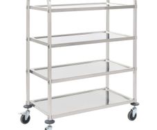 4-Tier Kitchen Trolley 107x55x125 cm Stainless Steel