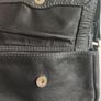 Genuine Black Pebbled Leather Multi Compartment Crossbody Bag Image 5