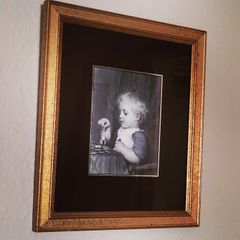 Antique engraving "The Little Architect"