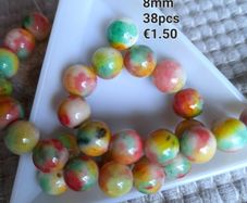 Colourful glass beads 8mm
