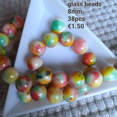 Colourful glass beads 8mm