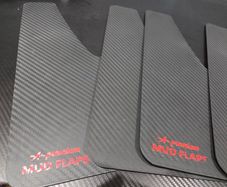 Four Carbon fibre style universal mudflaps