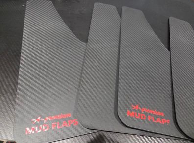 Four Carbon fibre style universal mudflaps