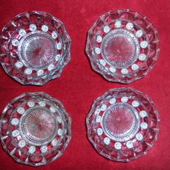 Antique Early 1900's Retro French Glass Ware in Light Blue.