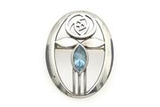 925 Vintage Kit Heath Designer Silver &amp; Blue Topaz Brooch