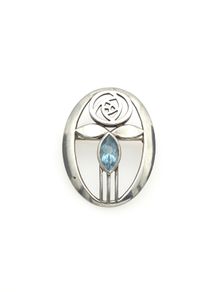 925 Vintage Kit Heath Designer Silver & Blue Topaz Brooch