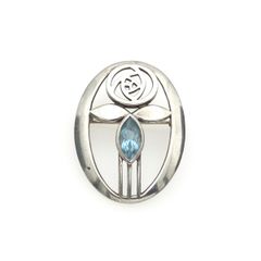 925 Vintage Kit Heath Designer Silver & Blue Topaz Brooch