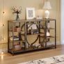 120cm Industrial Console Tables for Entryway Rustic Sofa Table Behind Couch 4 Tier Wooden Shelves Entry Table with Storage for Foyer, Hallway, Front Door,Living Room (Rustic Brown) Image 5