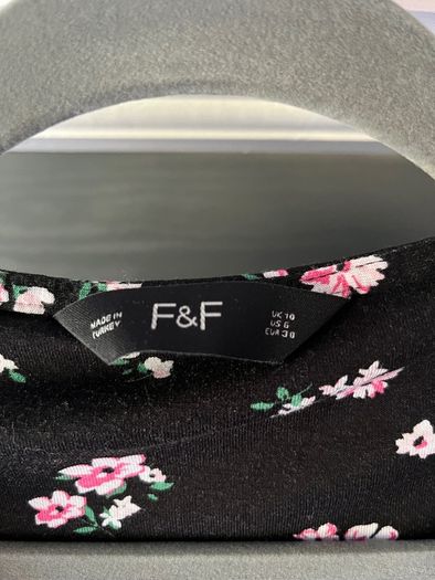 F&F black floral wrap dress size 10
