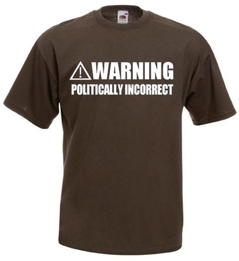 Warning Politically Incorrect  Mens funny slogan t-shirts