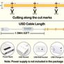 3-Key COB LED Strip Light, Powered by 5V USB, Button Controlled, Space Theme, Single Colour White, High Brightness, Image 6