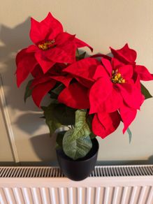 Artificial Red Poinsettia Plant