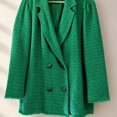 Zara green tweed blazer (Kate Middleton Style) Size L