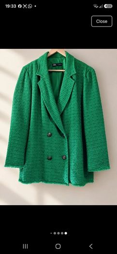 Zara green tweed blazer (Kate Middleton Style) Size L