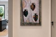 Derek Menary, b.1943. Original Mixed Media on Paper, 2004. Vessel Composition