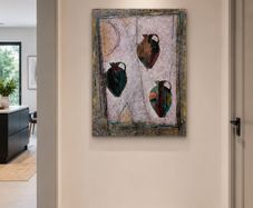 Derek Menary, b.1943. Original Mixed Media on Paper, 2004. Vessel Composition