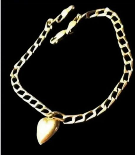Vintage 9ct & 14ct Heart Charm Bracelet