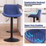 Bar Stools Set of 2, Adjustable Height, PU Leather Padded Swivel Stools with Backrest, Gas Lift for Kitchen Island, Counter, Purple Image 3
