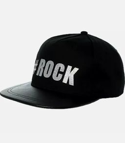 Trussardi Jeans Black Flat Peak Glitter Lettering Baseball Logo Hat Cap