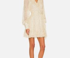 Zimmermann Ruffled metallic fil coupe silk-blend mini wrap dress