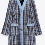 Zara Textured Coat with contrast denim Image 2