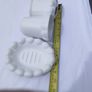 Vintage 80s Ceramic 3pce Scalloped edge Bathroom Set Image 8