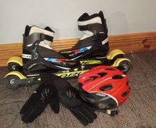 Marwe 610A Roller Skis with Salomon Pro Combi Pilot Boots - Size UK 9.5 / EU 44"