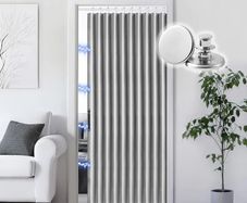 Blackout Folding Door Curtain Magnetic Sliding Door for Closet Pleated Concertina Doorway Curtain Accordion Door Interior Room Divider Bedroom Living Room 42x78,Grey