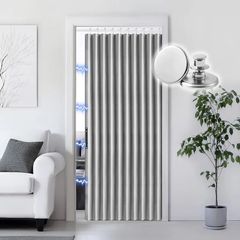 Blackout Folding Door Curtain Magnetic Sliding Door for Closet Pleated Concertina Doorway Curtain Accordion Door Interior Room Divider Bedroom Living Room 42x78,Grey