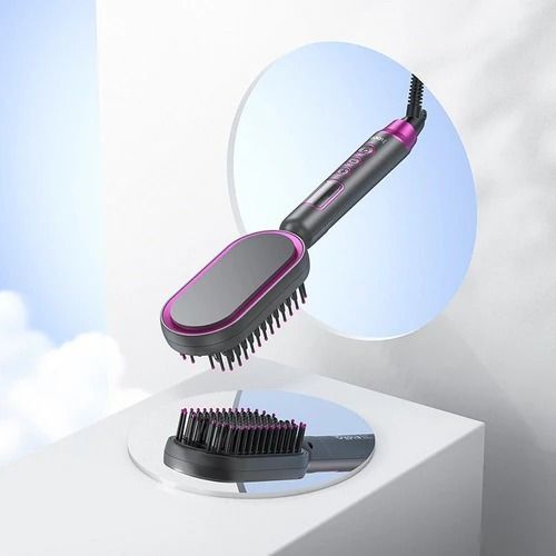 Electric straightening hair comb with digital display