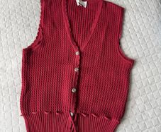 Vintage Cherry Red Knit Vest Top