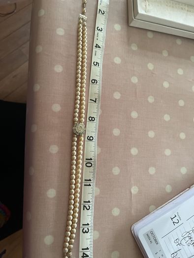 Double strand Faux pearls with Diamond clasp