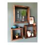 Wooden Decorative Design Square Wall Shelf Bookcase Picture Flowerpot Home Decoration Livingroom Office Bathroom Organizer Box Image 2